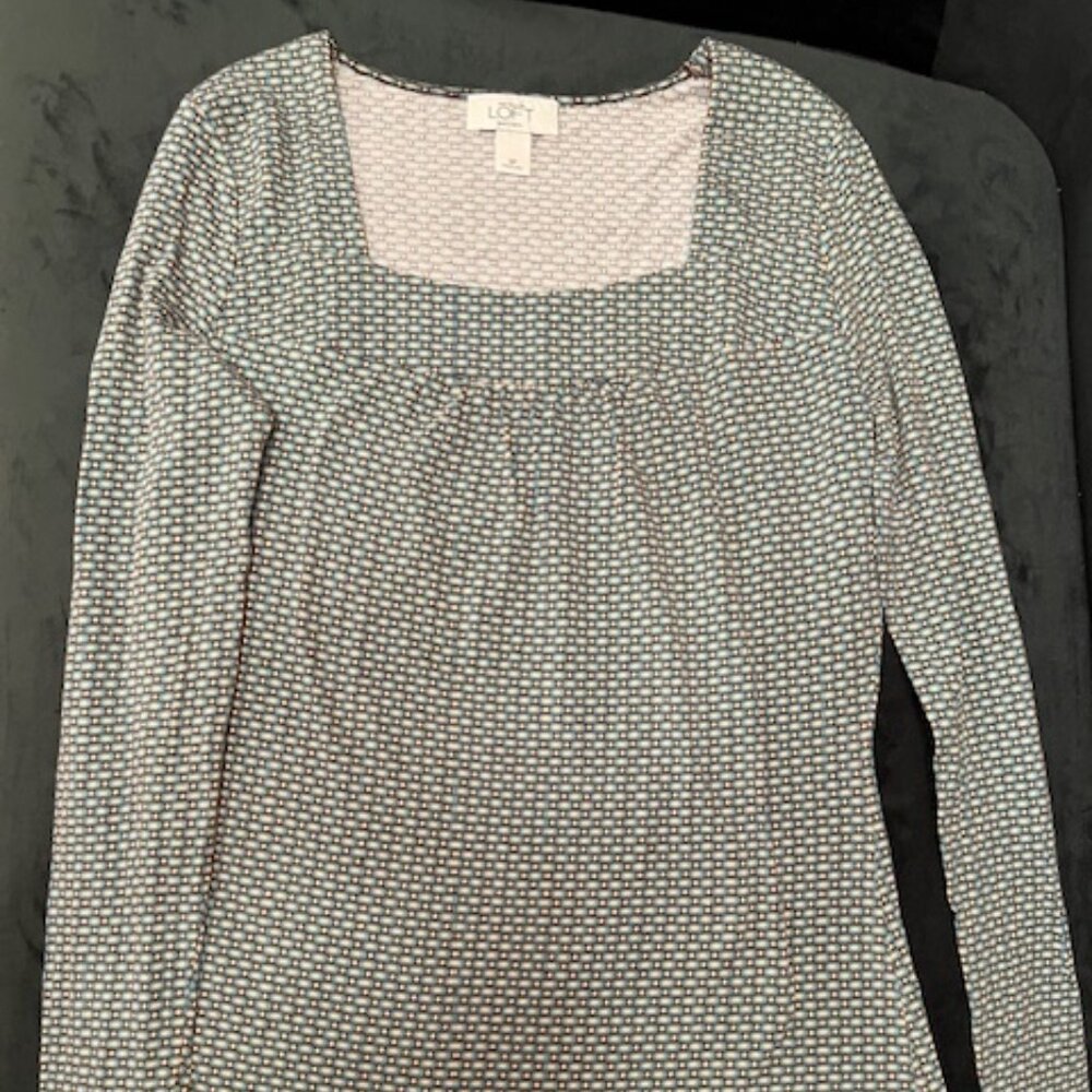 Ann Taylor LOFT Petites Size SP Color Green Teal Gold